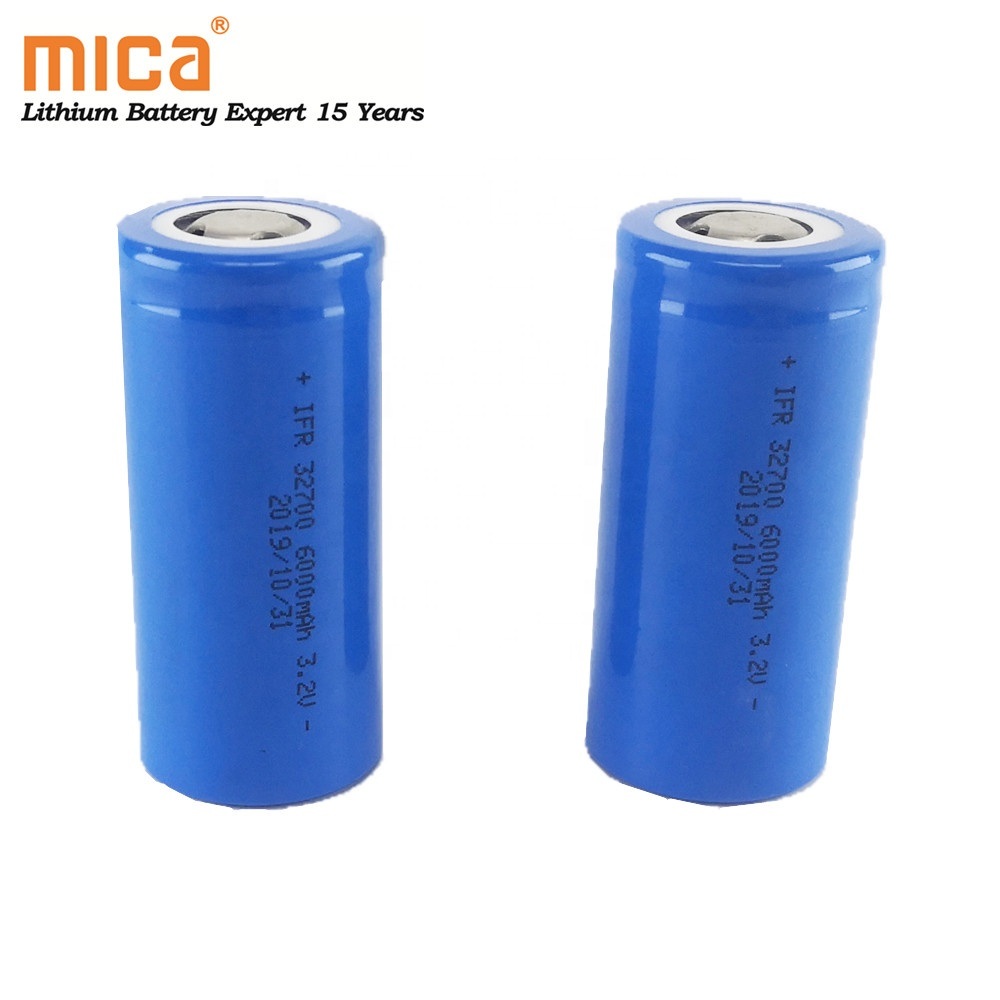 Factory Direct Cycle A Grade LFP 32700 3.2V 6000mAh 6ah LiFePO4 Battery Cell for Solar LED Light/Power Tools 3.7V 21700 Liion Battery