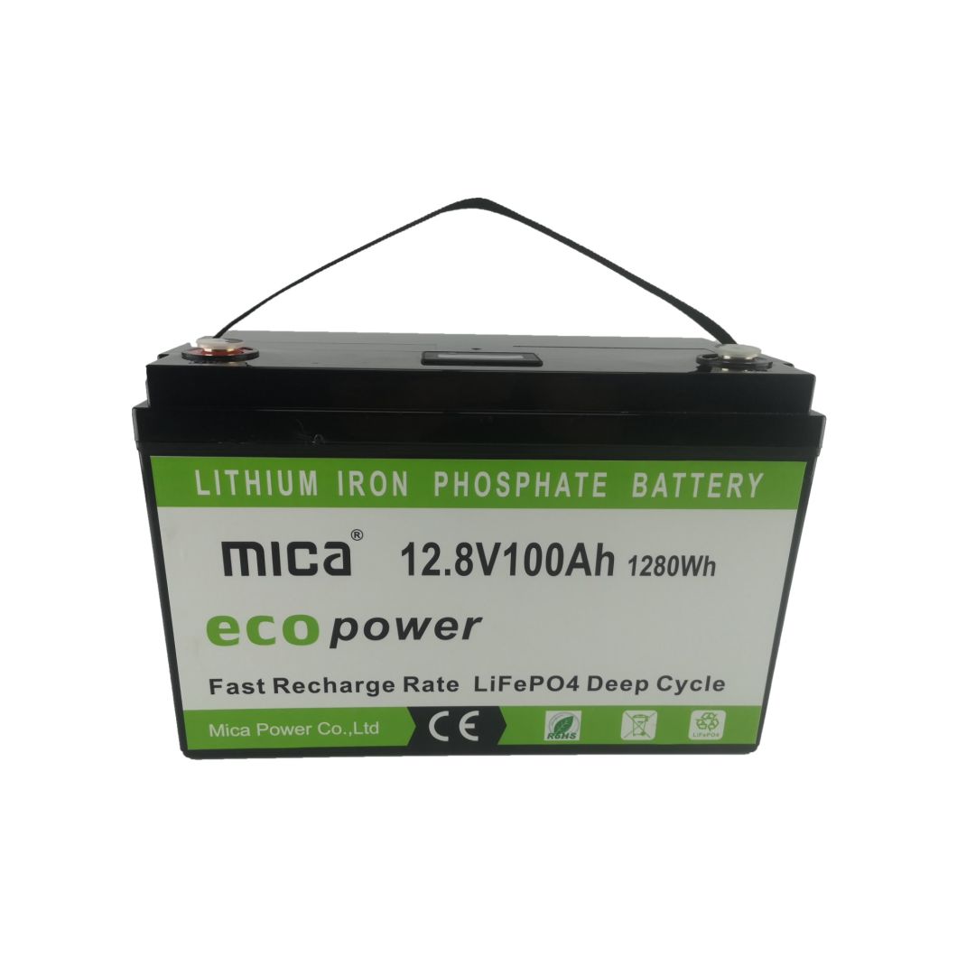 Mica Factory Customized Li Ion Battery Pack 12.8V 100ah Rechargeable Solar LiFePO4 Battery Pack for Solar Energy Storage System