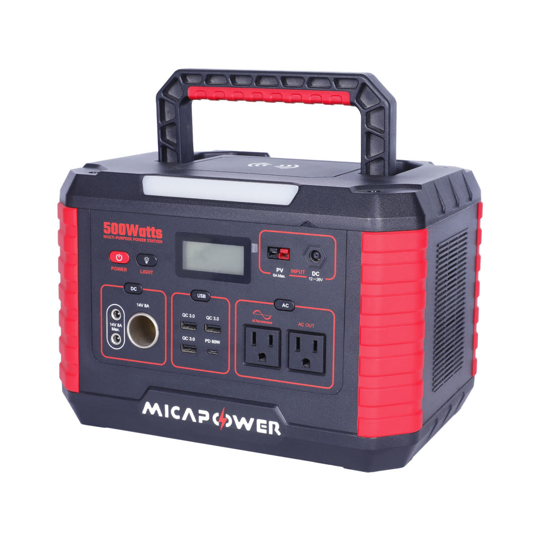 500W Portable Power Station AC DC Dual USB Type-C 140400mAh Lithium Battery Portable Power Generator Wireless Charging for Camping Outdoor Emergency Travel