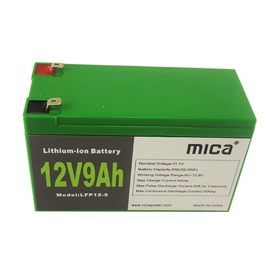 11.1V 12V 9ah Lithium Ion Battery with BMS Rechargeable LFP Batteries LiFePO4 Deep Cycles for UPS PV Ess Solar Energy