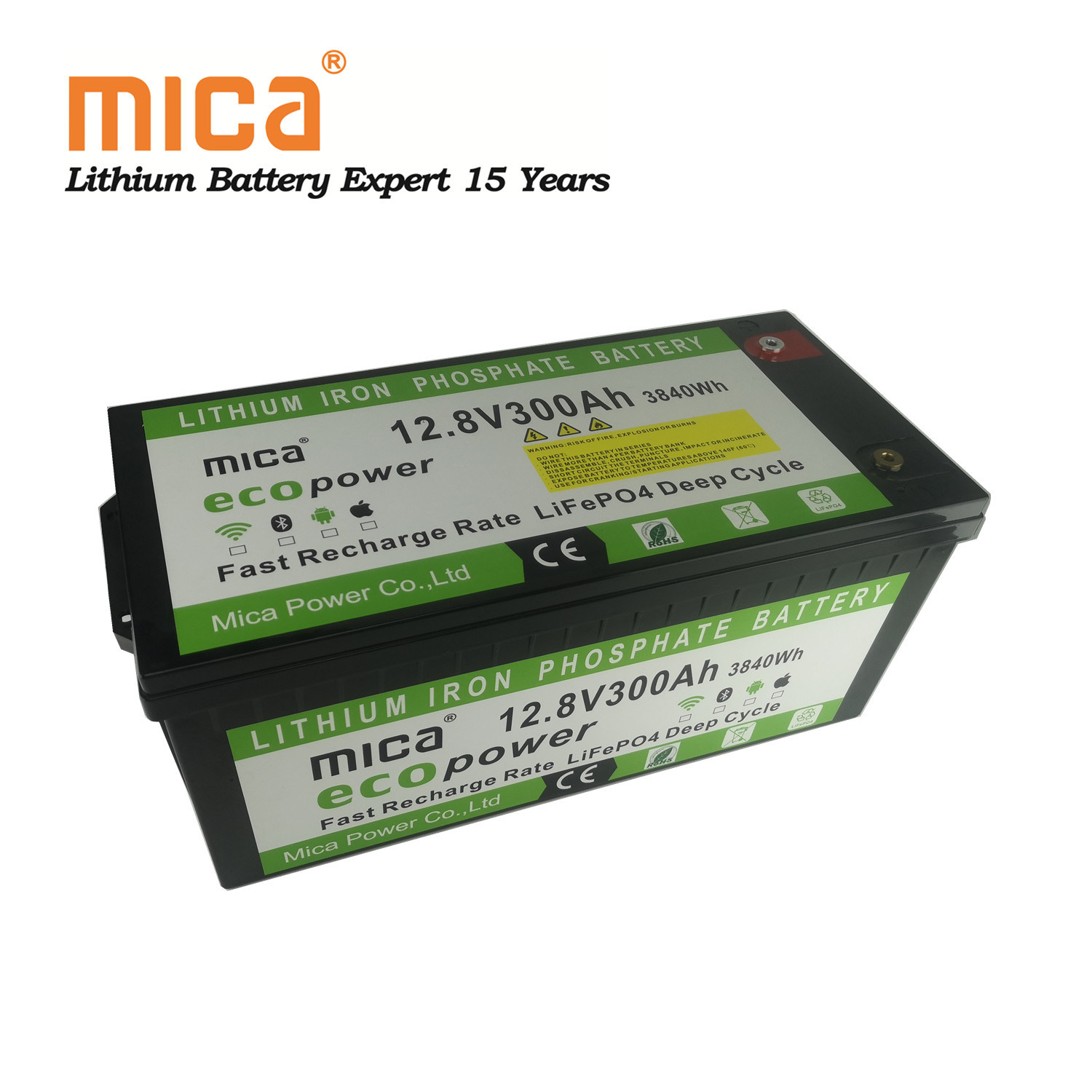 Deep Cycle 12V LiFePO4 12.8V 300ah Lithium Ion Battery with BMS for Solar Systems RV Forklifts