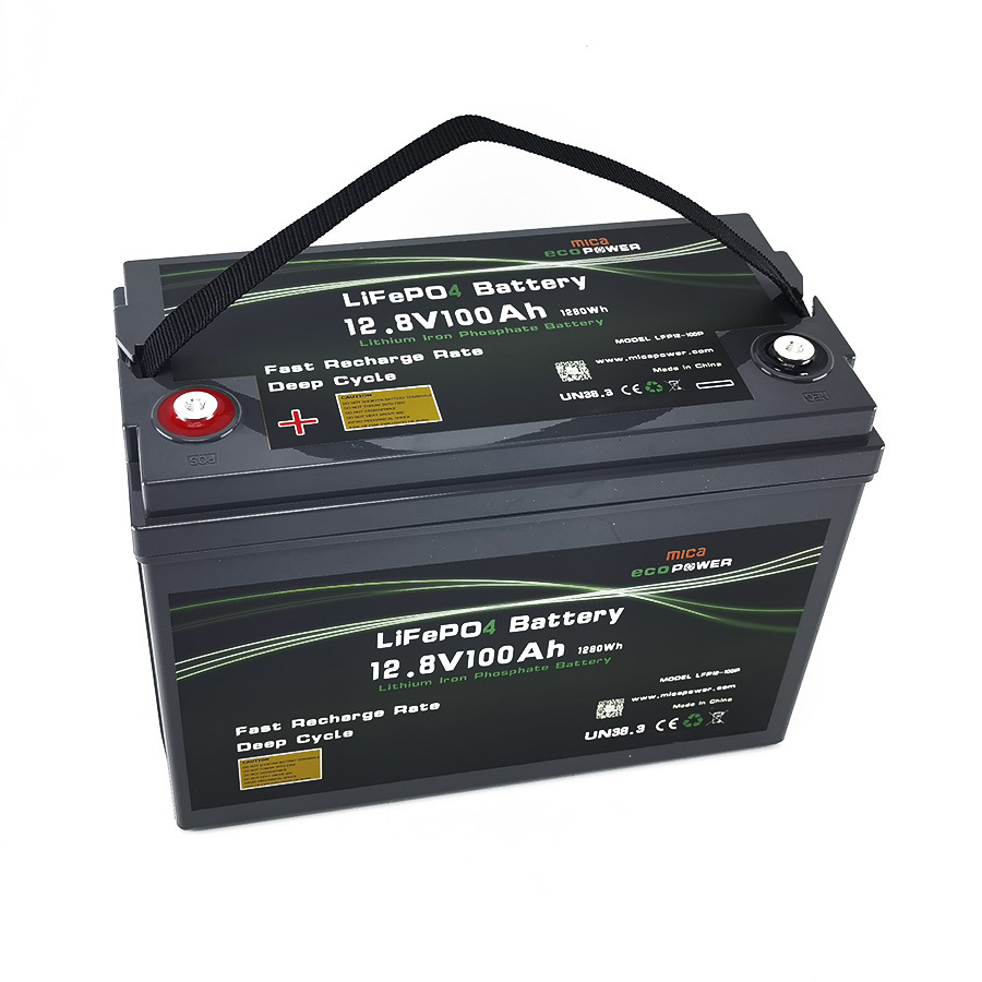 Manufacturer 12V 100ah Deep Cycle Rechargeable Lithium Phosphate Iron LiFePO4 Battery UPS Battery for Solar Energy System Golf Cart Boat Marine with BMS UL CE