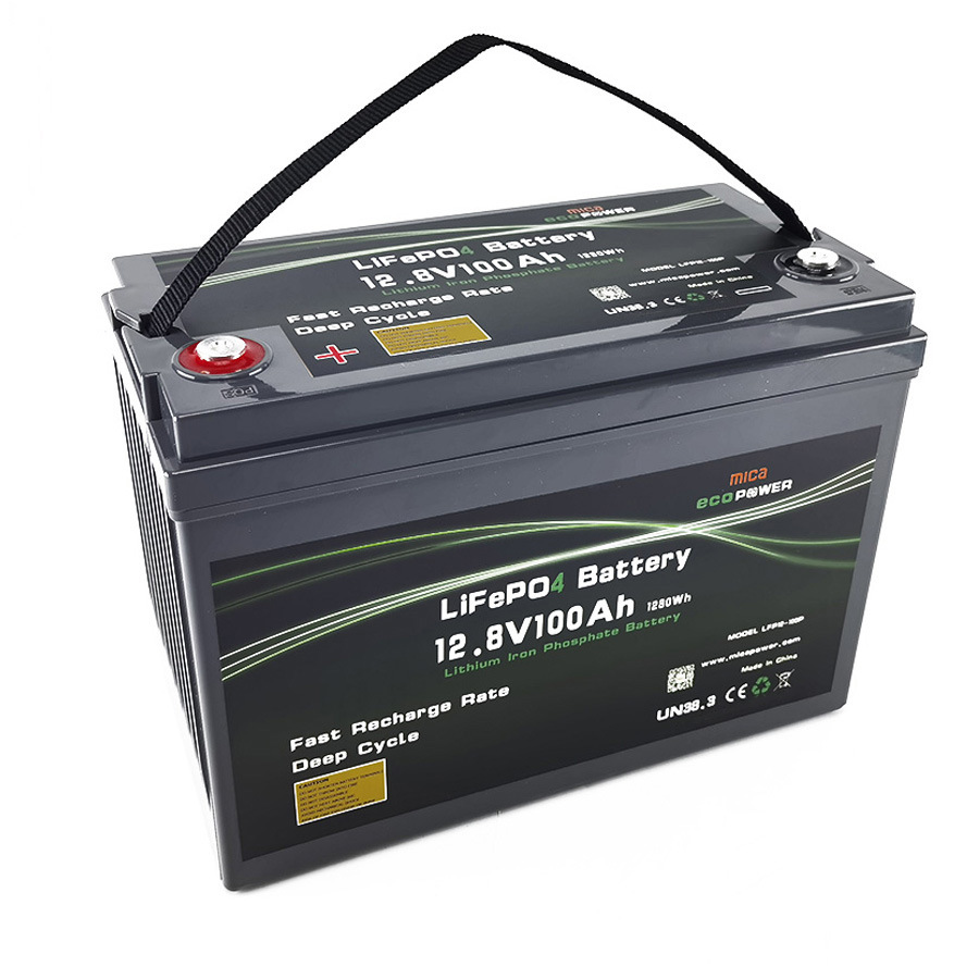 Manufacturer 12V 100ah Deep Cycle Rechargeable Lithium Phosphate Iron LiFePO4 Battery UPS Battery for Solar Energy System Golf Cart Boat Marine with BMS UL CE