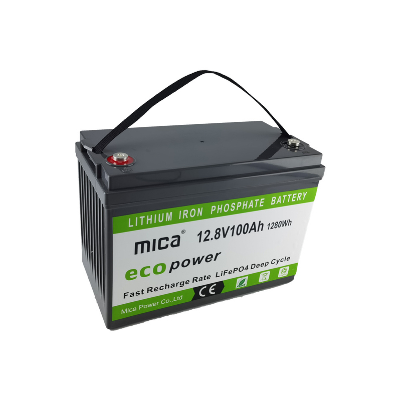 Mica Factory Wholesale Batterie 12.8V 100ah 1280wh Deep Cycle with BMS / CE/ Un38.3/ MSDS Lithium Phosphate Battery for Truck Trailers Solar System