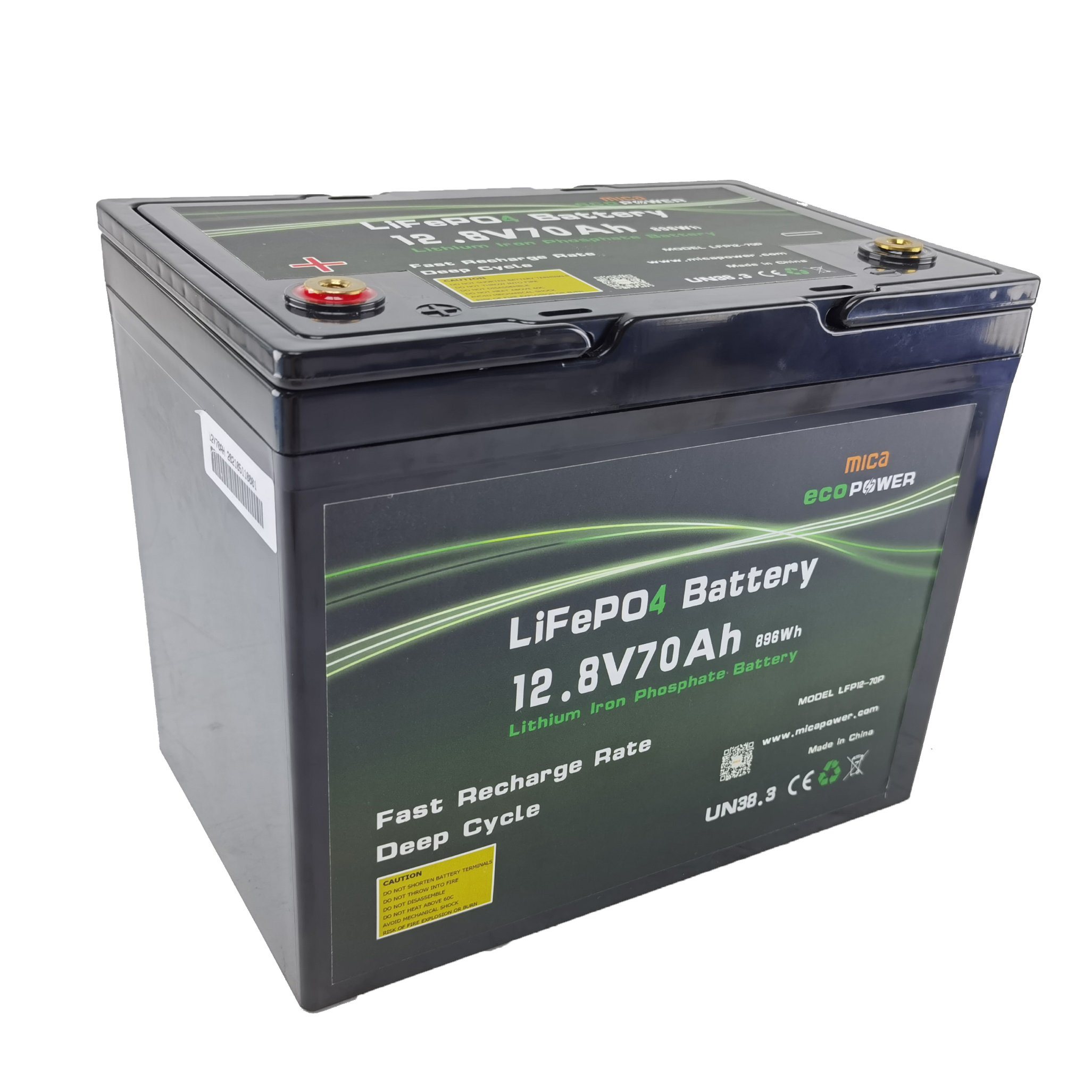 CE/Un38.3 12.8V 70ah Agv Scooter Lithium LiFePO4 Battery 12V 70ah Solar Storage Battery Pack