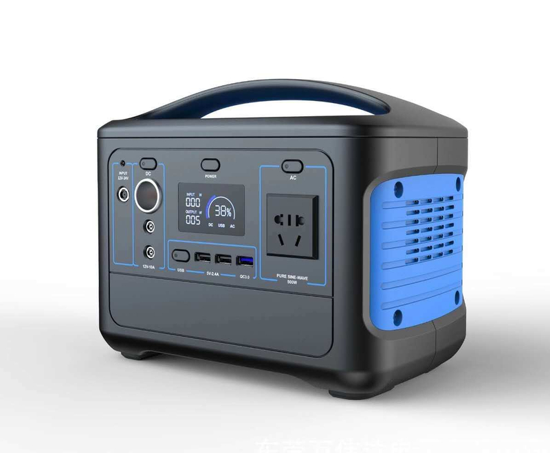 LCD Display 500W DC/AC Input Outdoor UPS Portable Power Station with QC3.0 USB Port/Type-C Port Output