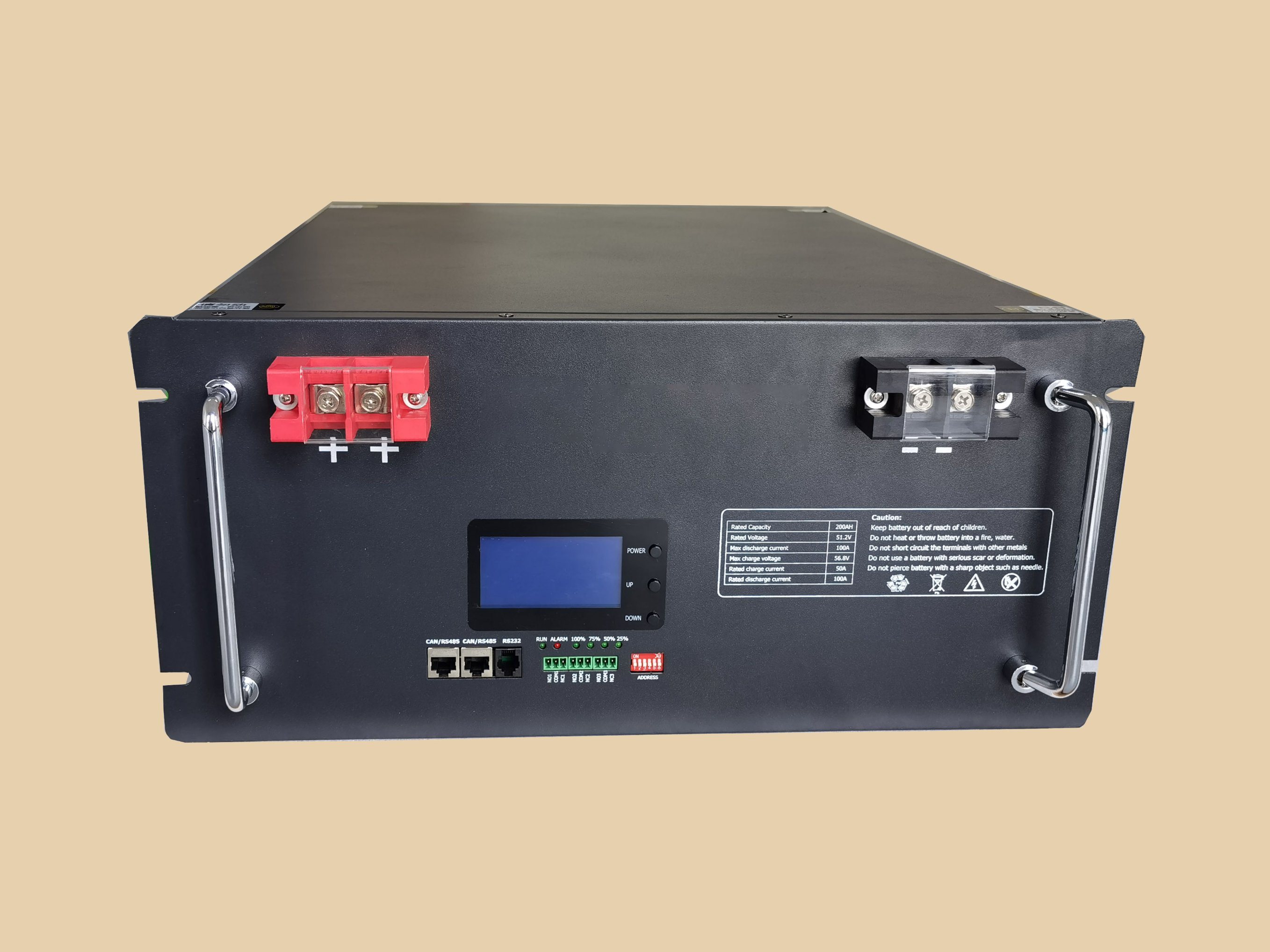 LiFePO4 48V 51.2V 200ah UPS Lithium Battery Pack with RS485/Can Communication for Home Storage System with CE/Un38.3