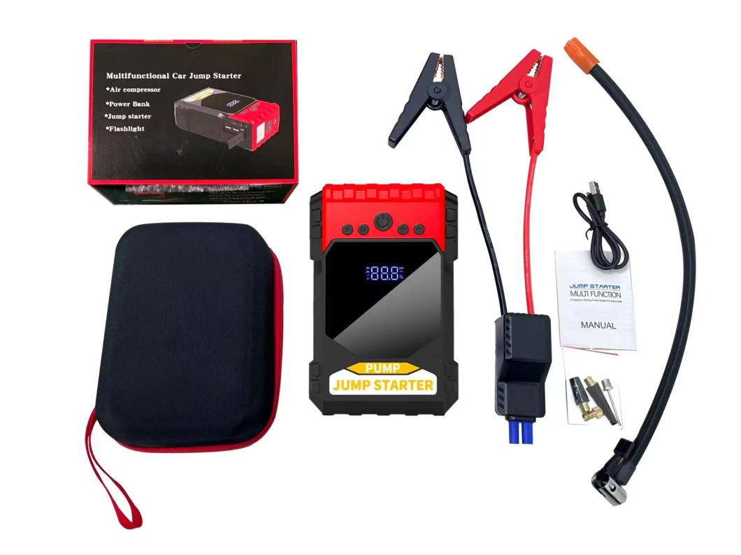 Cold Environment 12V 1000A Portable Car Booster Flashlight Inflator Pump Multifunction Jump Starter