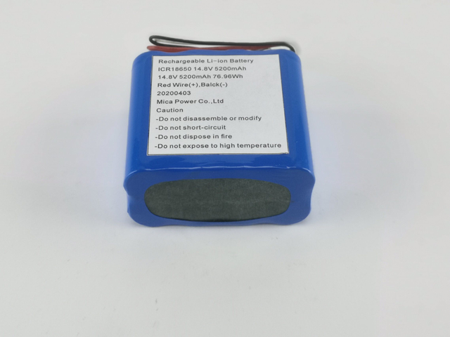 High Quality 14.8V 5200mAh Deep Cycle 4s2p Lithium Ion Battery with 18650 Battery Pack