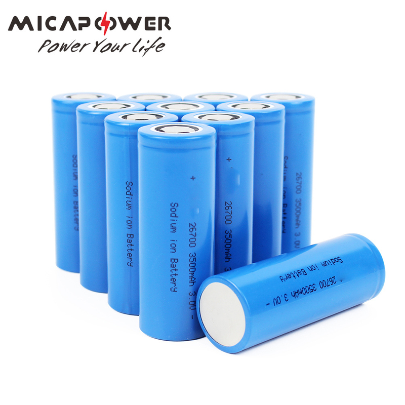 Mica Power 26700 3V 3500mAh Rechargeable Na-Ion Sodium Batteries 4-20PCS for Solar Energy Storage Boat Discharge at -30º C