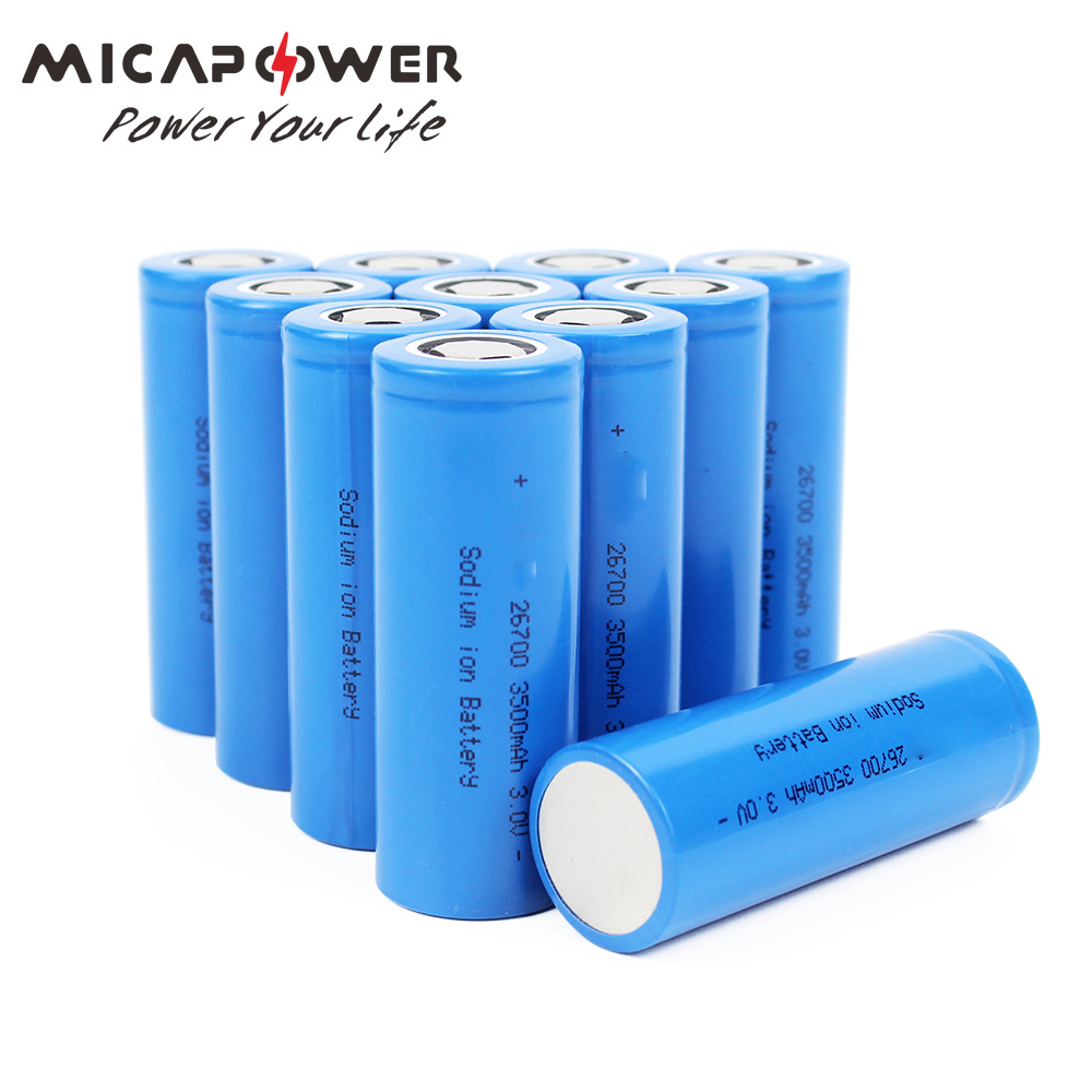 Mica Power 3.0V 3.1V 26700 Rechargeable Sib Sodium-Ion 3V 3500mAh/10.5wh 1c-3c High Power Discharge Natrium Battery Suitable for Toy Electric Scooters Uav Drone