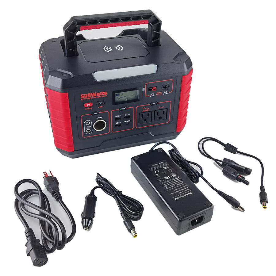 500W Portable Power Station AC DC Dual USB Type-C 140400mAh Lithium Battery Portable Power Generator Wireless Charging for Camping Outdoor Emergency Travel