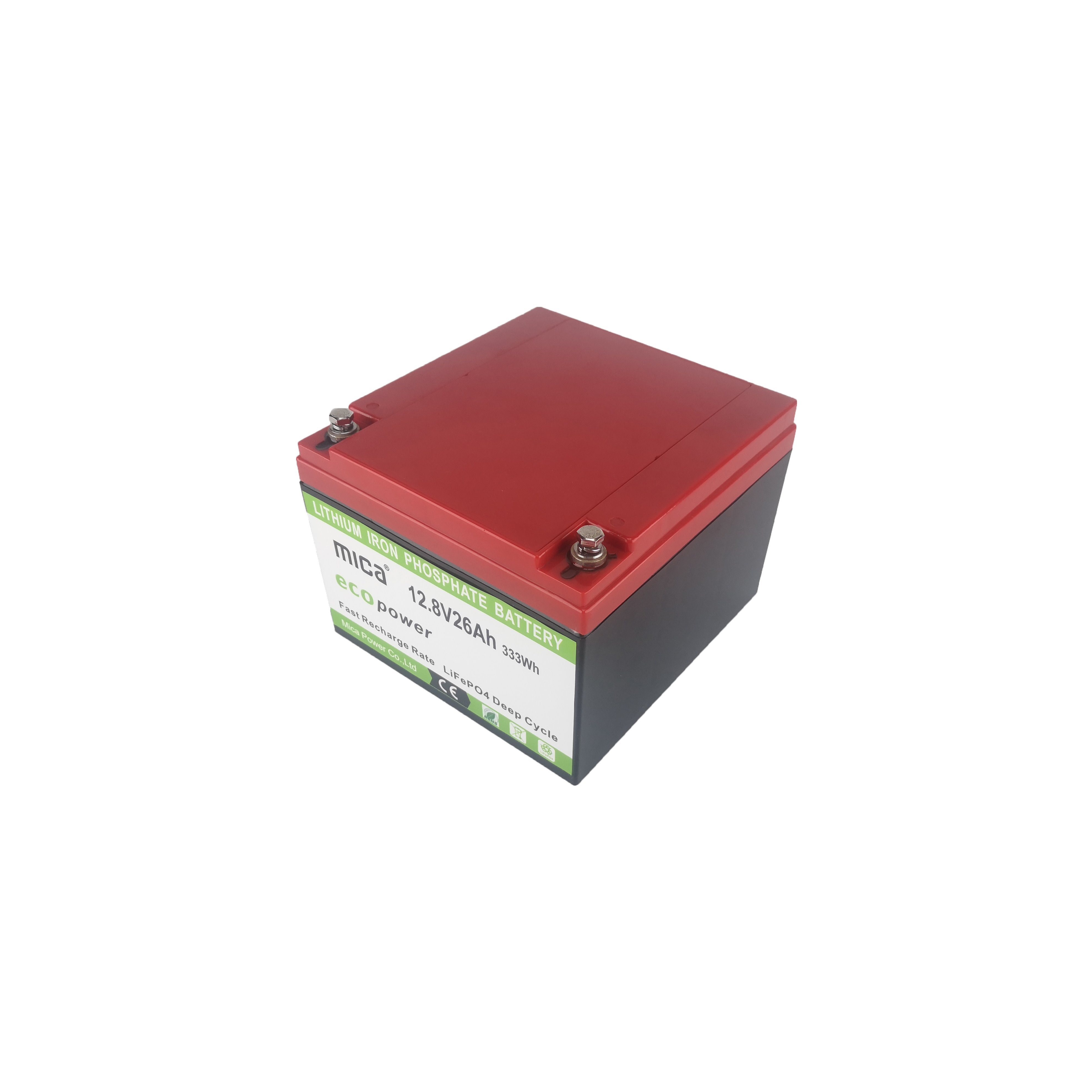 Deep Cycle 12V 26ah Lithium Iron Phosphate LiFePO4 Battery Pack for RV Solar Marine