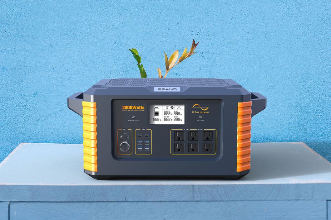 ISO9001 Factory CE RoHS MSDS Us Japan Popular LED LCD Display 2000W 110V/220V UPS 16W Fast Charge Outdoor Portable Power Station