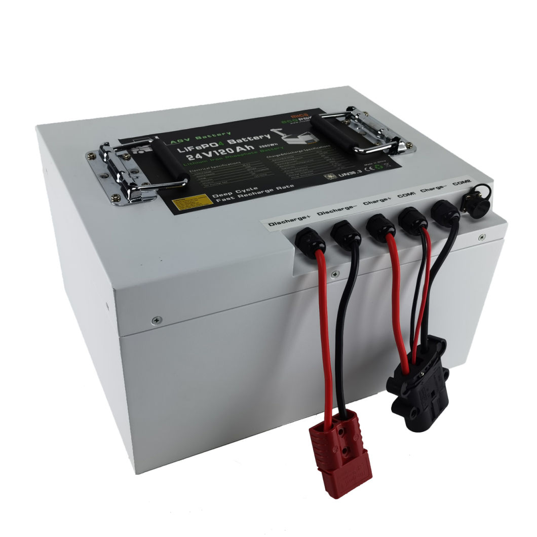 Agv Lithium Battery 24V 120ah 3kwh High Energy Output LFP Solar Lithium Ion Battery Pack