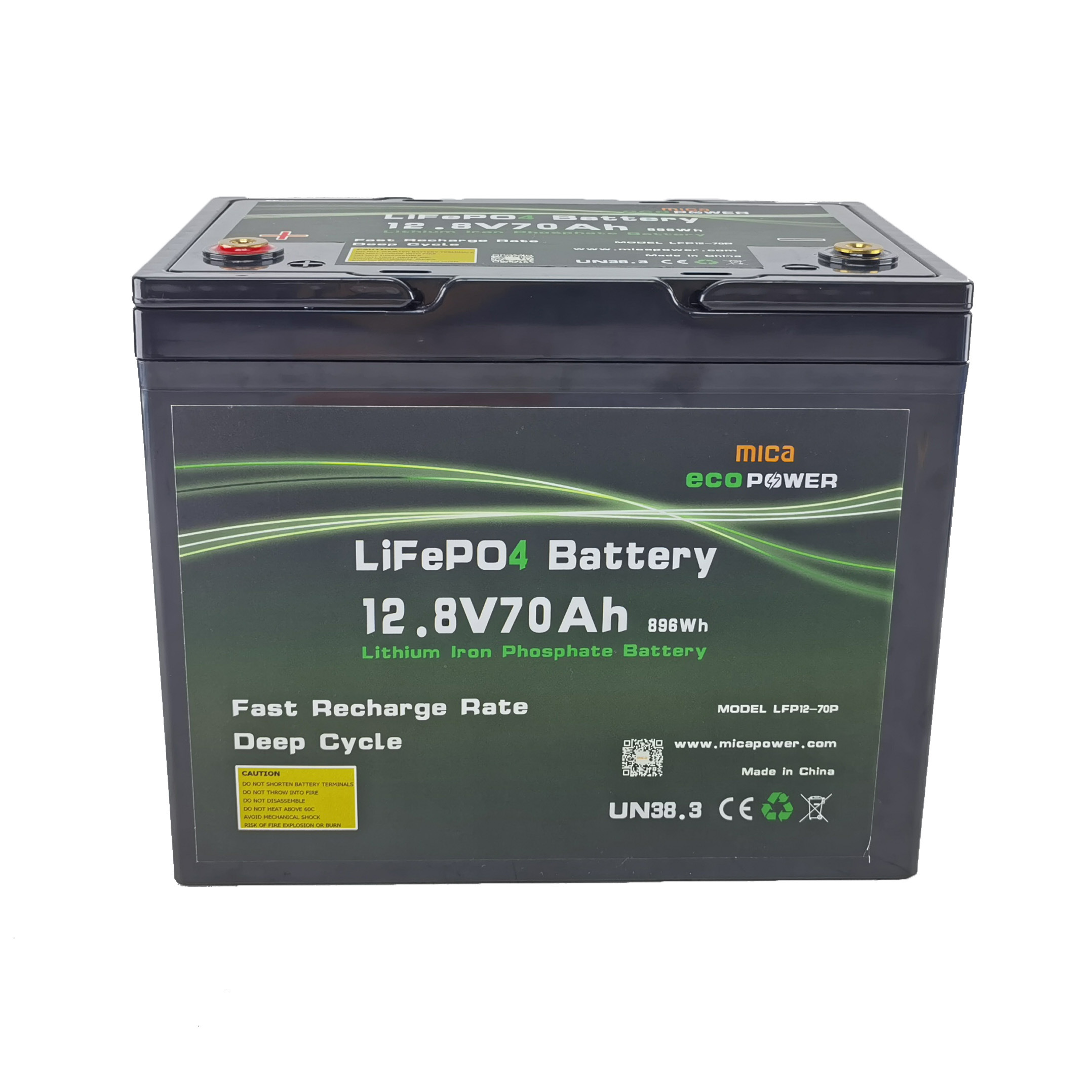 CE/Un38.3 12.8V 70ah Agv Scooter Lithium LiFePO4 Battery 12V 70ah Solar Storage Battery Pack