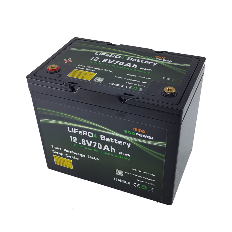 5 Year Warranty CE/Un38.3 LiFePO4 Battery 12.8V 70ah ABS Solar Energy Motorcycle 12V Golf Trolley Lithium Ion Battery Pack