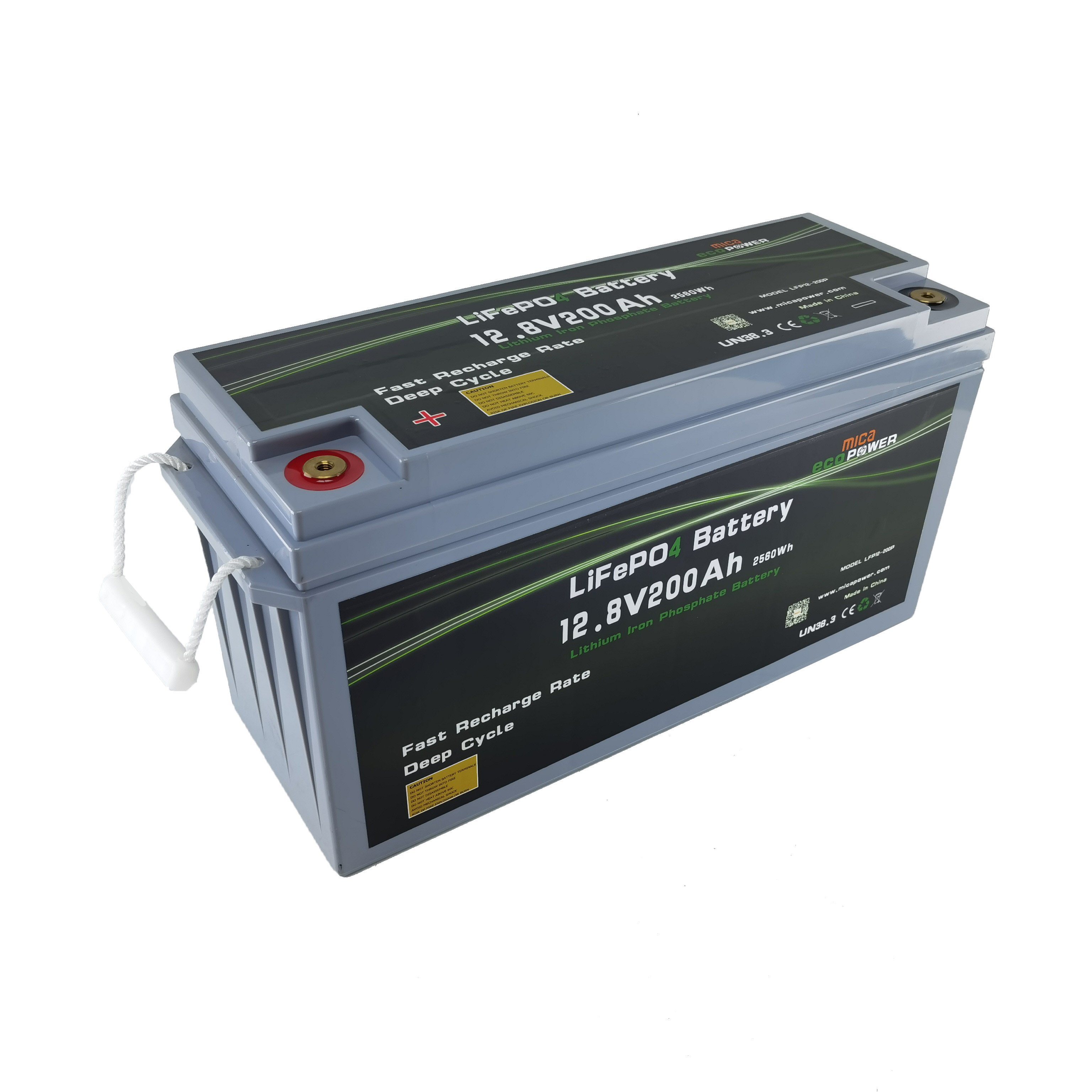 Deep Cycle Solar Battery 12V 200ah LiFePO4 Battery Pack IP65 Solar Panel System Recreational Vehicle Motorhome Battery