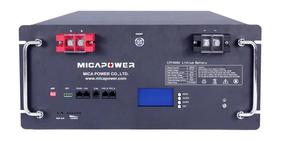 Mica Factory Customized 48V 200ah LiFePO4 Lithium Ion Battery Back Rechargeable Solar Storage System 51.2V 200ah