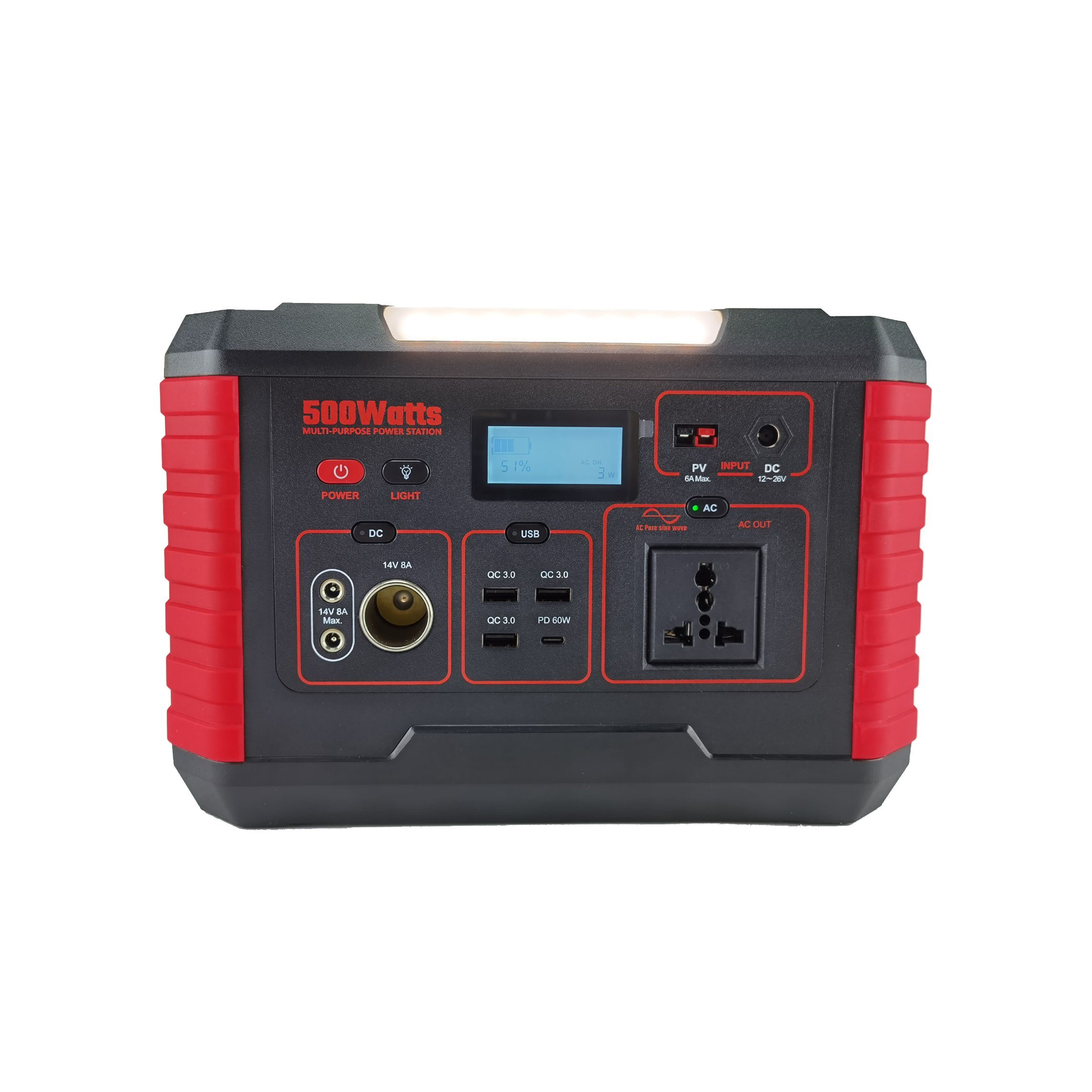 3 Years Warranty 18650 Battery Portable Power Station 14V 8ah 5.8kg with Wireless Charger, USB, CE/RoHS/Un38.3 Travel Power Supply