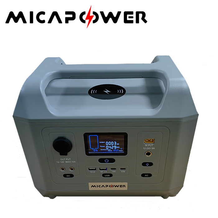 LiFePO4 Battery Gernerator Outdoors 600W Portable Power Station with Wireless Charger Function