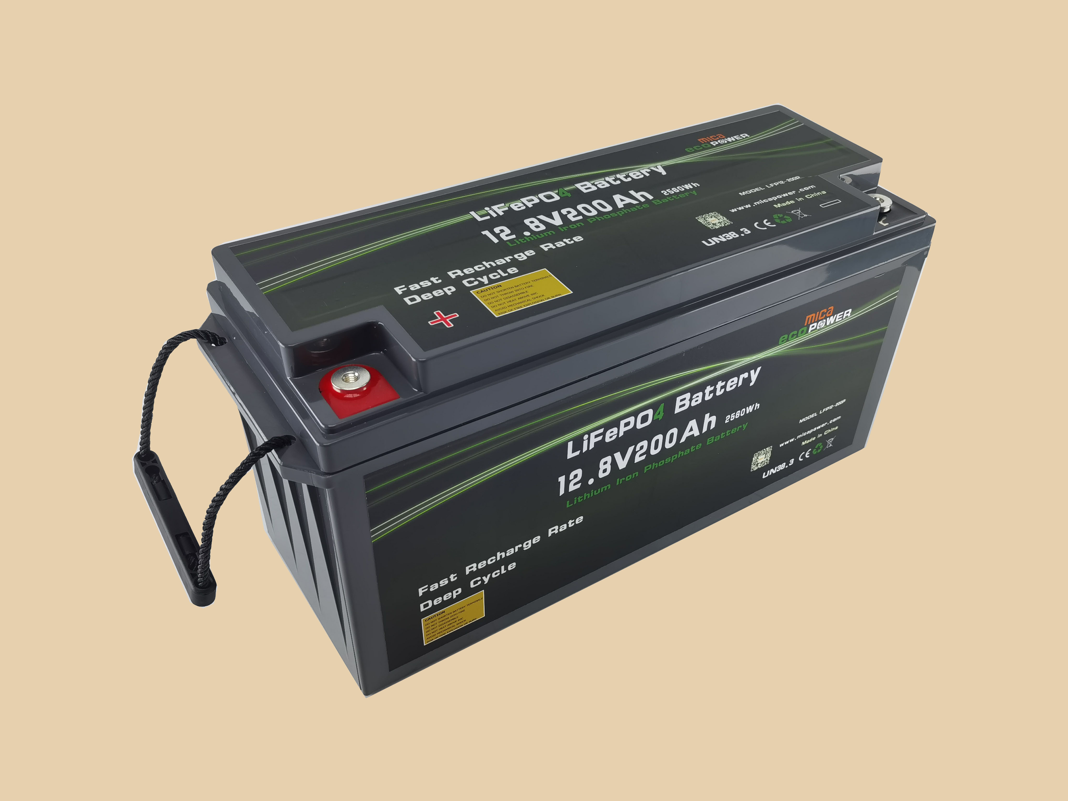 High Quality Mica 12V 24V 48V LiFePO4 Battery OEM ODM 100ah 200ah Lithium Solar Battery Pack with Un38.3/CE