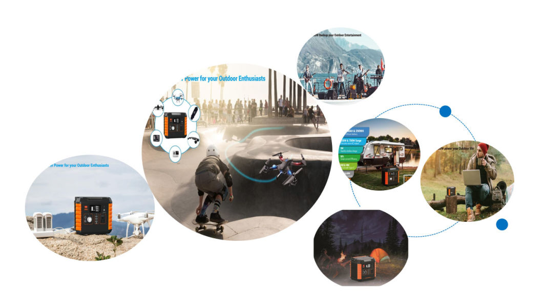 IEC62133/Un38.3 Approved 500W Portable AC/DC Output for Camping Home and Outdoor Power Station with 5 Years Warranty