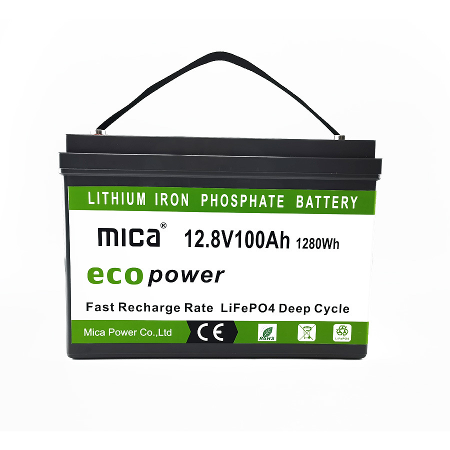 Deep Cycles 12.8V 12V LiFePO4 Battery 100ah with LCD Rechargeable Lithium Battery for Solar System Solar Street Light with CE Un38.3 MSDS Reports