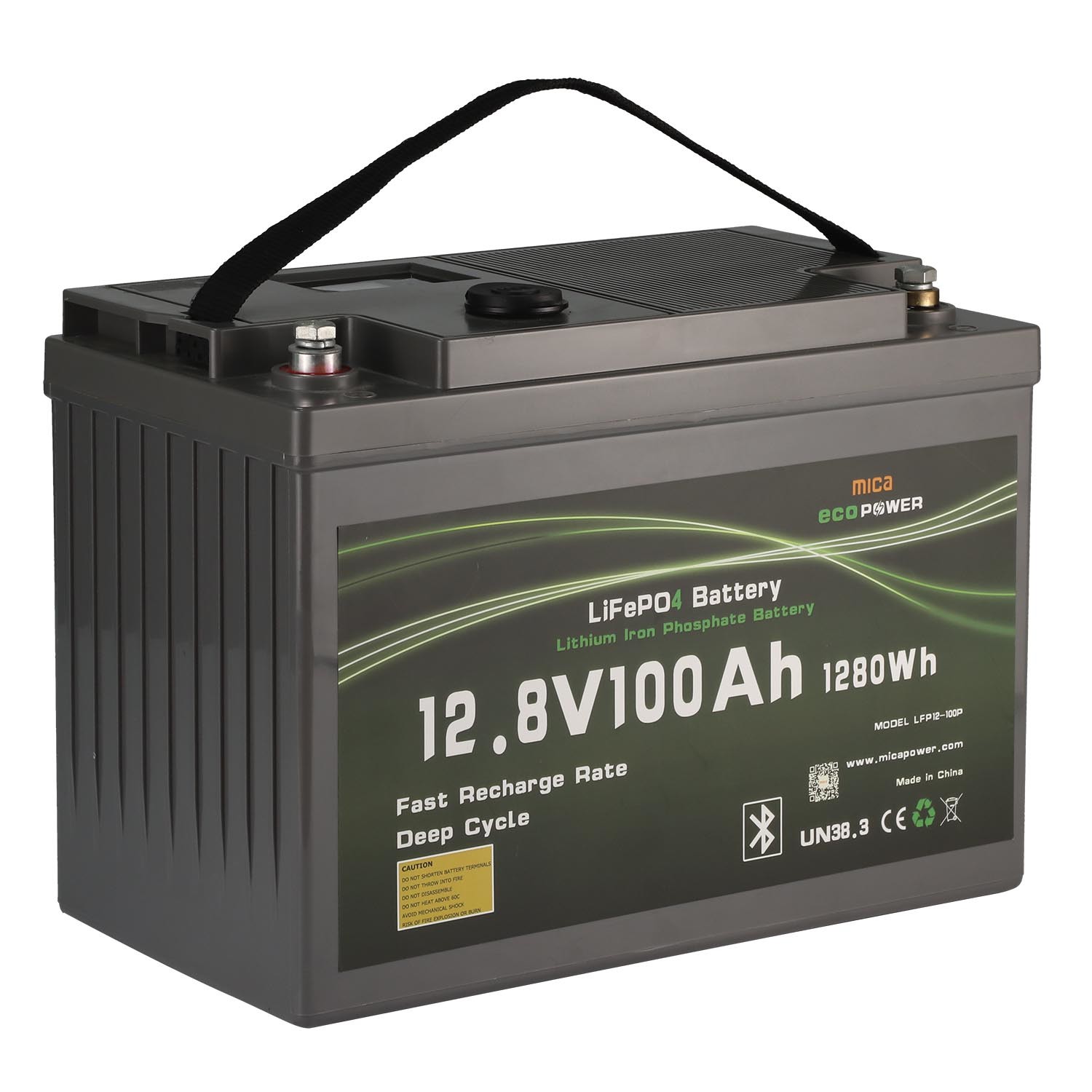 Bluetooth APP 12V 100ah Solar Lithium Lihtium Phosphate Battery LiFePO4 Battery for RV Camper Golf Cart with Dual USB LCD Display with Un38.3 MSDS Report