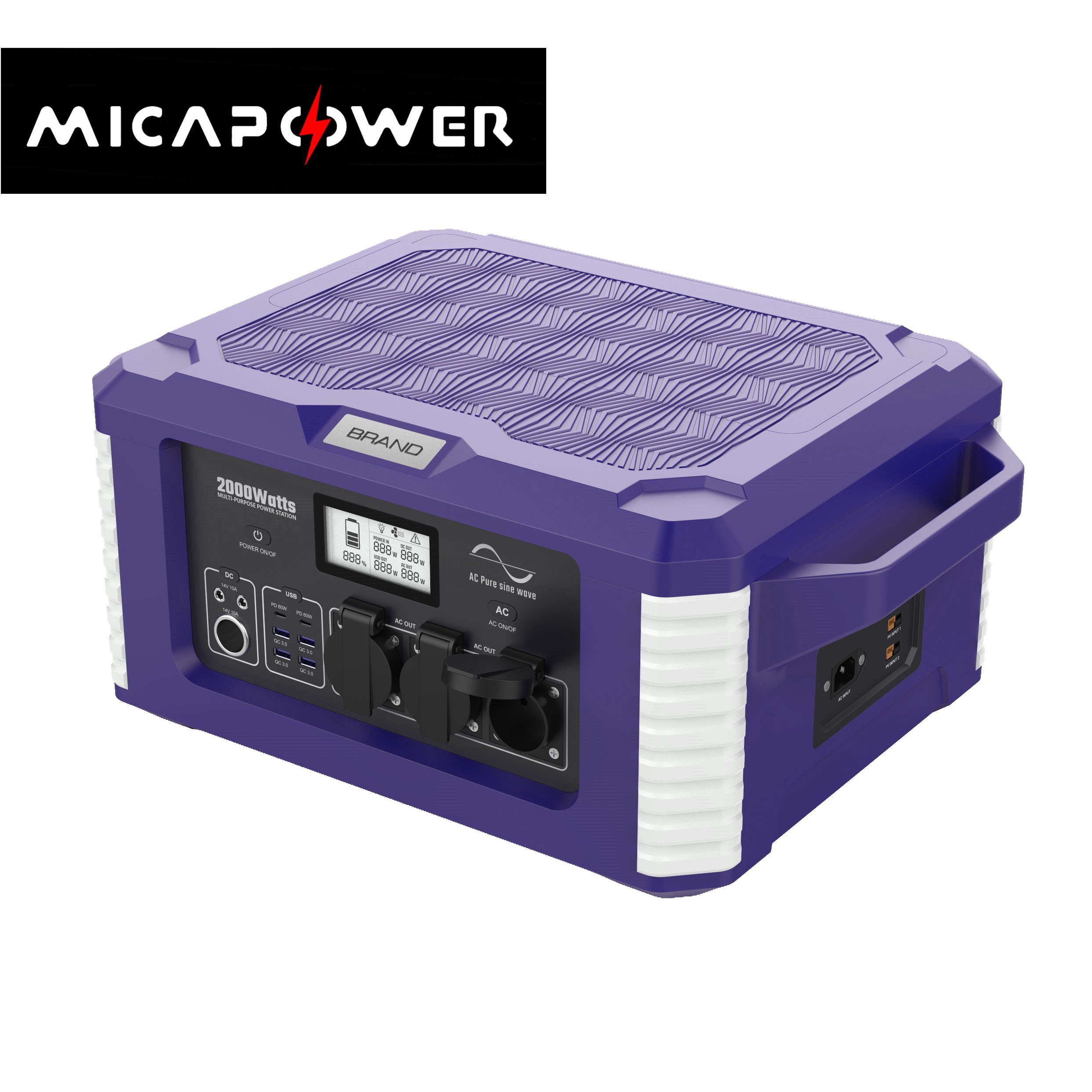 2000W Portable Power Station Outdoor Power Supply Lithium Battery Power Bank 110V/220V UPS