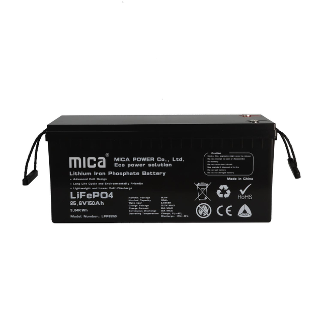 Factory Directly Supply 25.6V 24V LiFePO4 Battery Lithium Ion Battery Pack 150ah with BMS for Solar Energy System Street Light PV System Backup with CE Un38.3