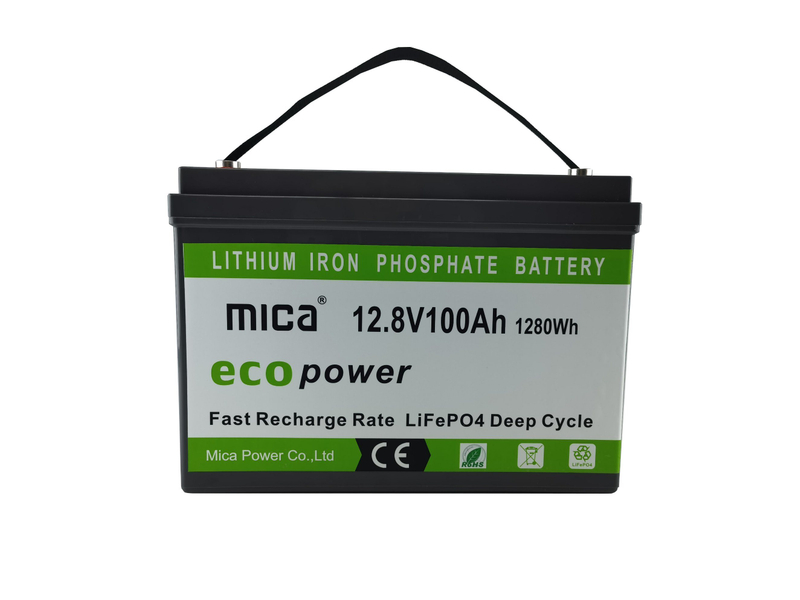 Deep Cycle Battery 12.8V 100ah Lithium Iron LiFePO4 Built-in 100A BMS 2000+ Cycles Perfect for RV Solar Marine off-Grid Application LiFePO4 Battery