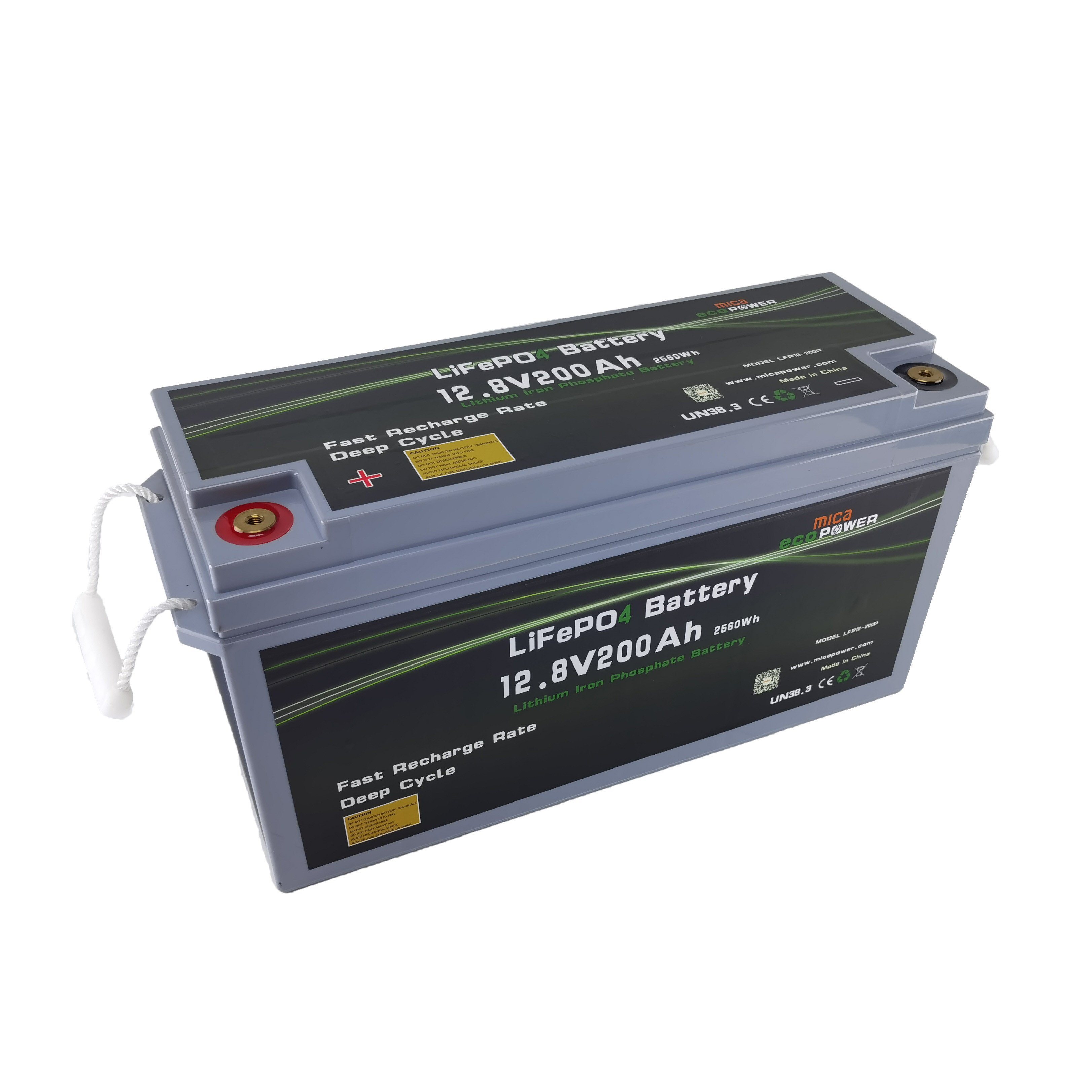 Deep Cycle Solar Battery 12V 200ah LiFePO4 Battery Pack IP65 Solar Panel System Recreational Vehicle Motorhome Battery