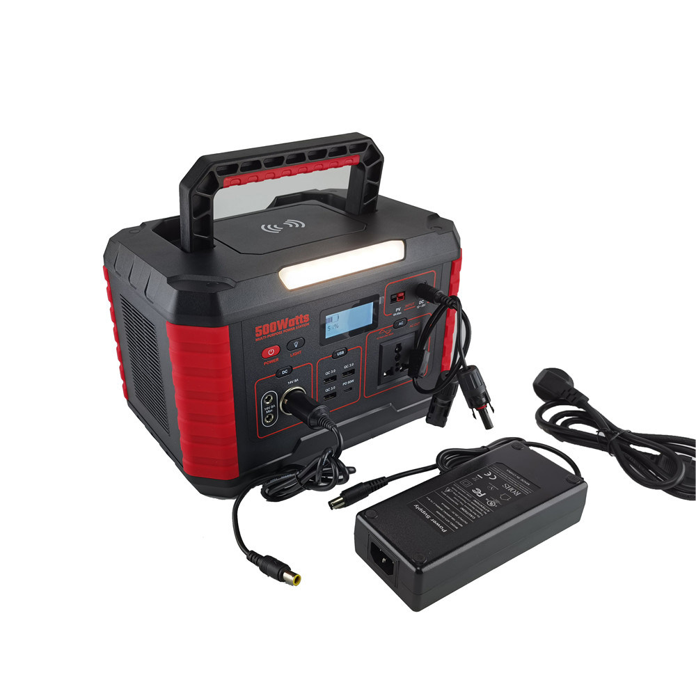 Solar Panel USB Type C DC AC 500W Lithium Battery Bank Portable Power Station for Outdoor Fishing Camping Home Backup