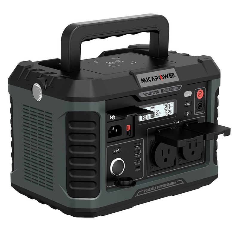 Mica 1000W Portable Power Station Solar Solar Camping Rechargeable Power Station Lithium Battery Bank