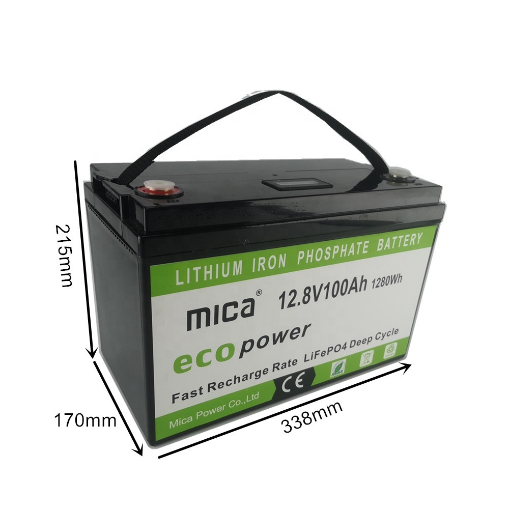 OEM ODM Bateria De Carro 12.8V 100ah 1280wh Over 5000 Cycle with CE/Un38.3/IEC62133/MSDS Lithium Phosphate Iron Battery for Truck Boat Solar System