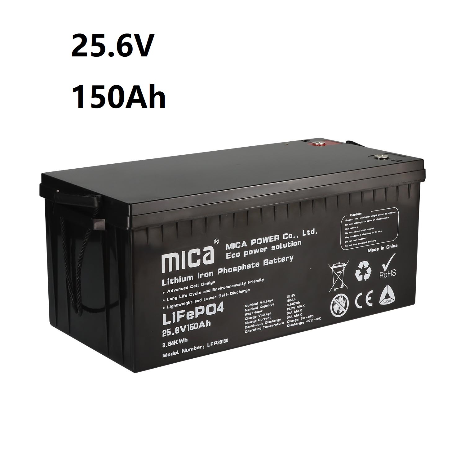 Rechargeable Battery 25.6V 24V 36V 150ah Li Ion Battery Lithium Batteries with Built-in BMS