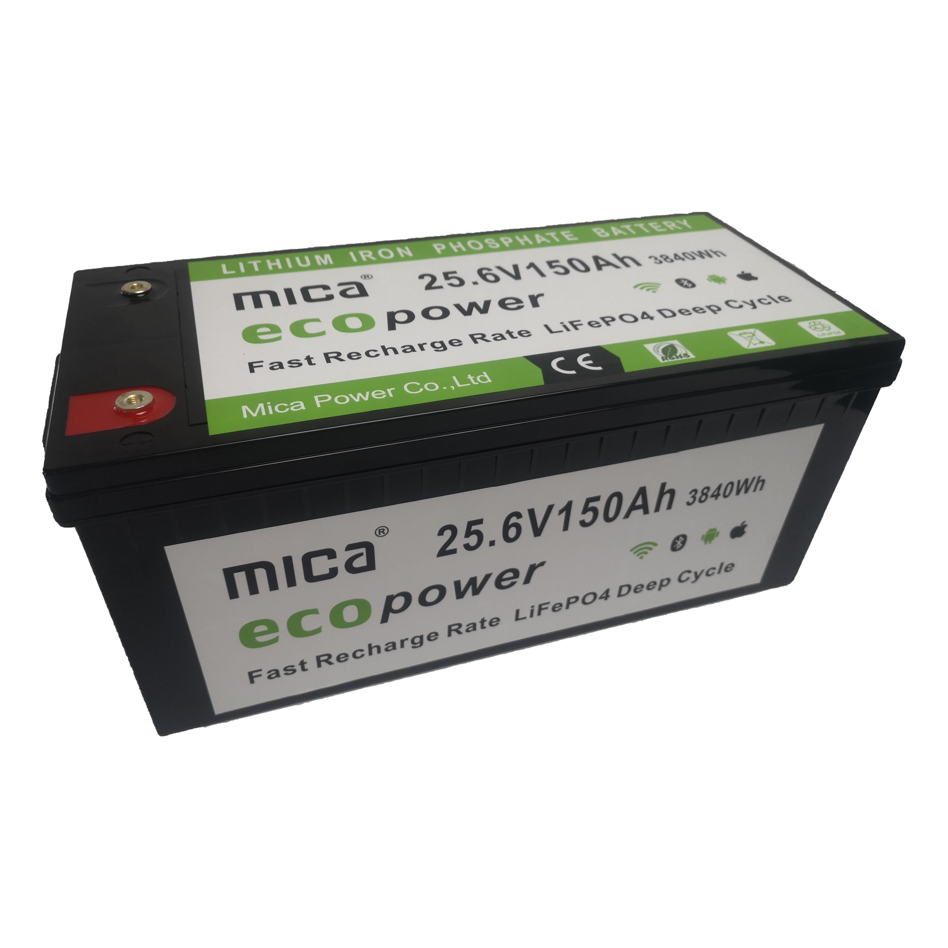 Factory Price LiFePO4 Battery Pack 25.6V 24V 150ah with BMS Rechargeable Cell for RV Solar System