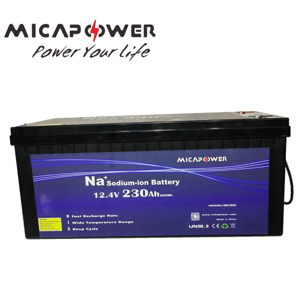 Mica Power 12V 12.4V 200ah 230ah 20ah 23ah Sodium Ion Battery Na Ion Battery Pack Replace Lead Acid Battery/LiFePO4 Battery for Solar System/Marine/Golf Carts