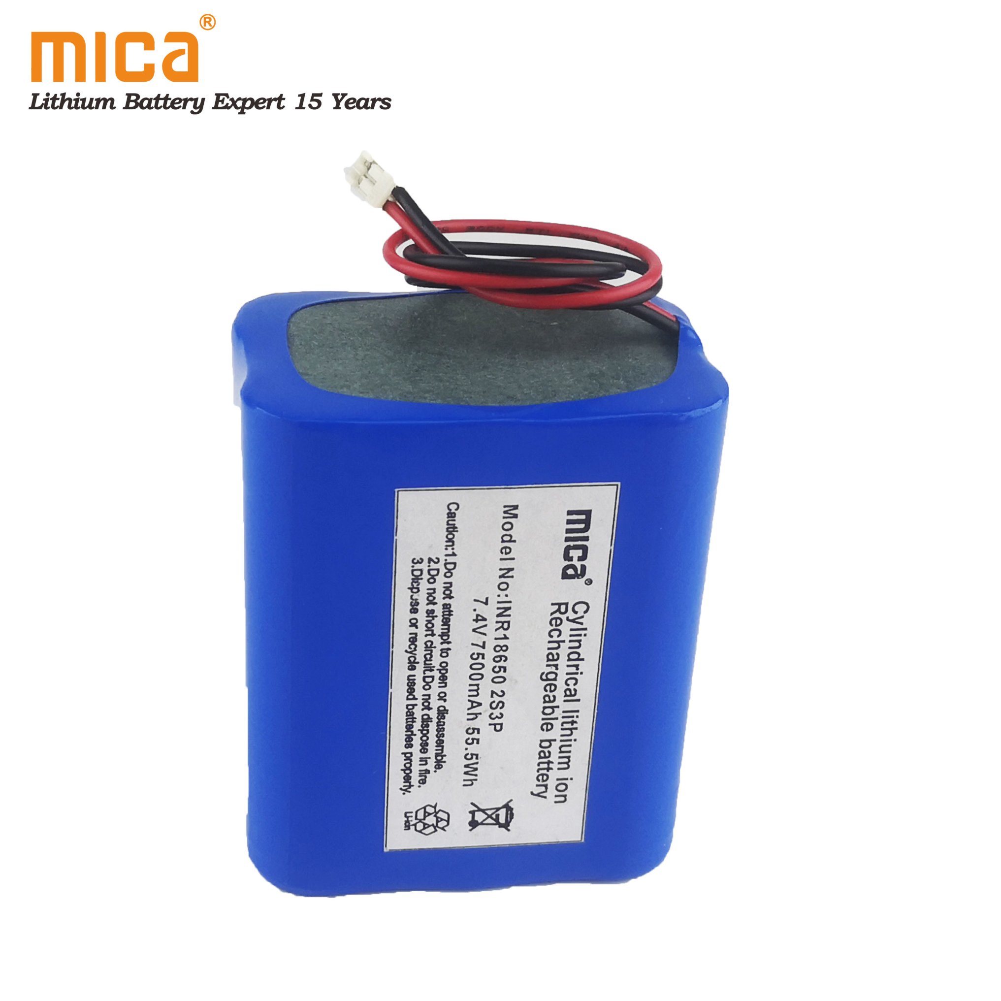 18650 Battery 2s3p Rechargeable Battery China Factory Lithium Ion Battery 7.4V 7500mAh Li-ion Battery for LED Light