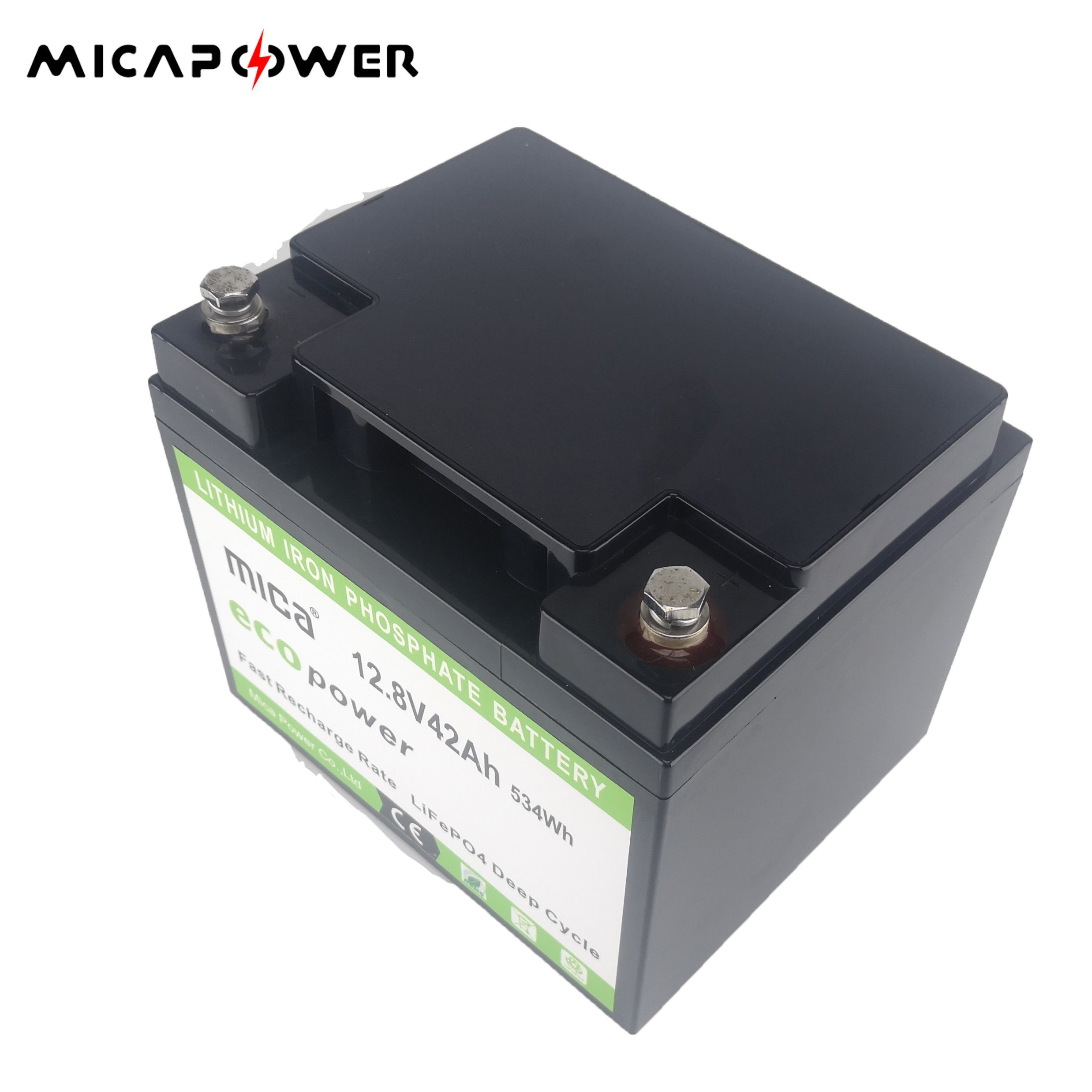 4000 Cyles 12V 40ah Rechargeable 12.8V 42ah LiFePO4 Battery with ABS Case for Solar Light/Gort Cart