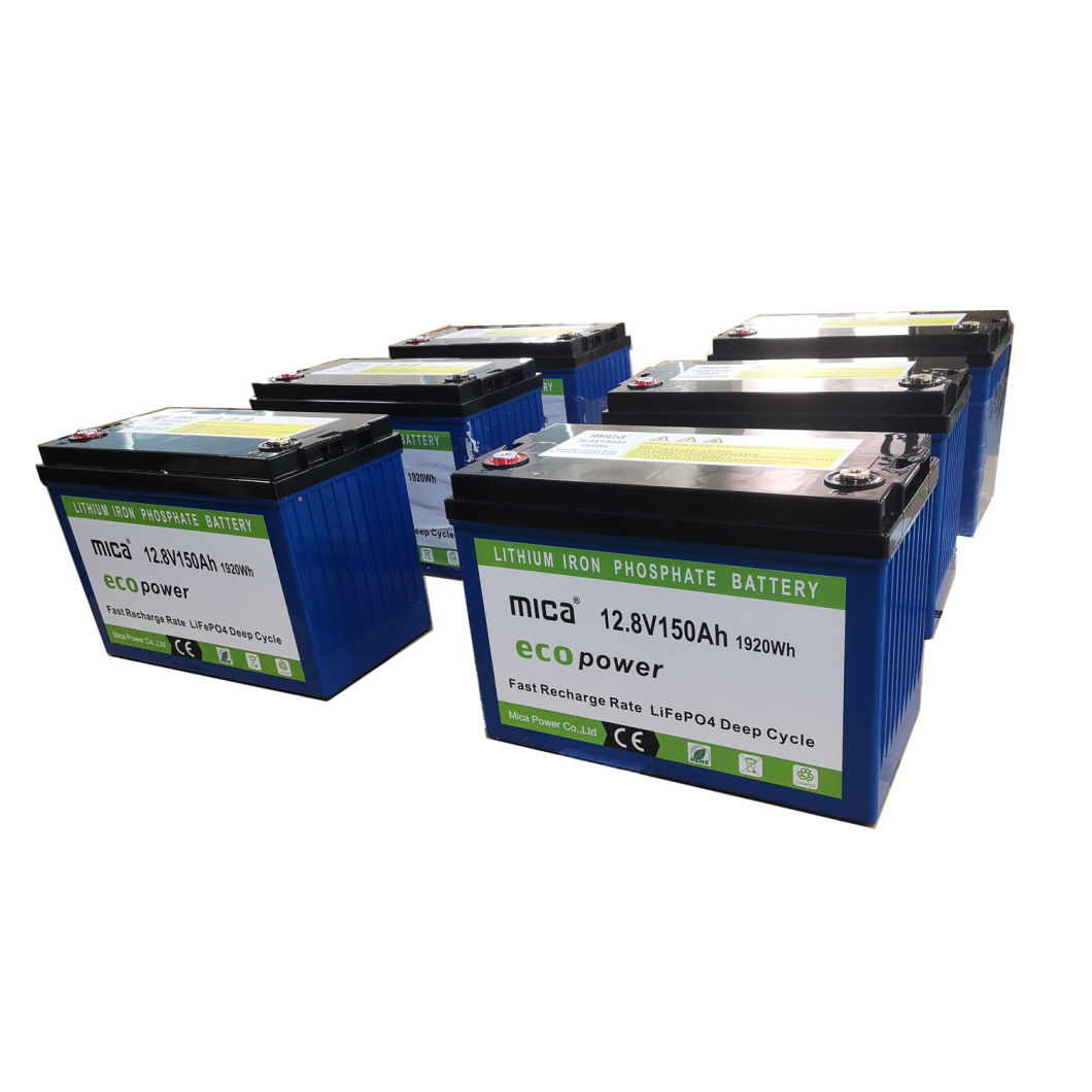 Deep Cycle BMS LiFePO4 Solar Battery 12V 12.8V 150ah LiFePO4 Lithium Battery for Boat/Marine/ Solar Systems 12V