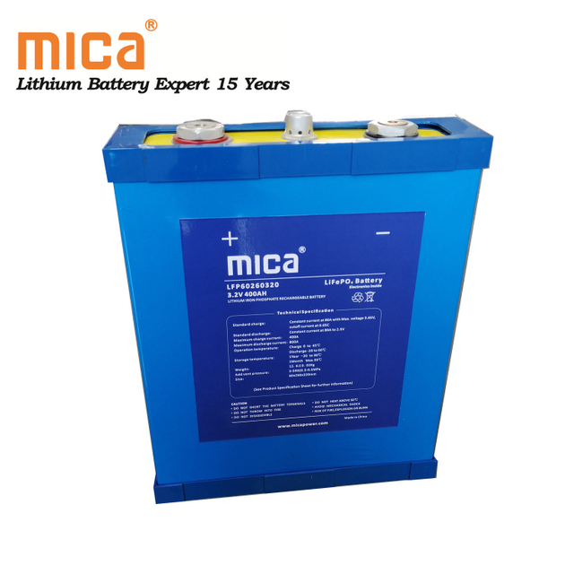 Mica 3.2V400ah Rechargeable Batteries Prismatic Cell Lithium Ion Solar Battery for Solar Energy Storage System
