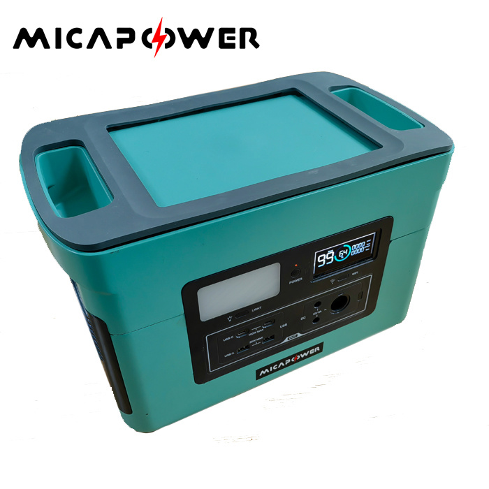 1000W Portable Power Solar Generator Station for Outdoor Emergency Backup with AC/DC Inverter