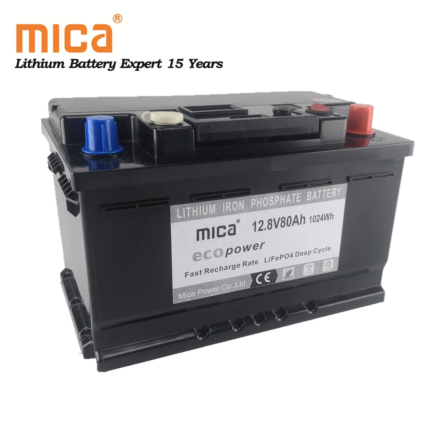High Performance 12V 80ah 1kwh Deep Cycle Rechargeable Lithium-Ion Battery Motorcycle Battery for RV