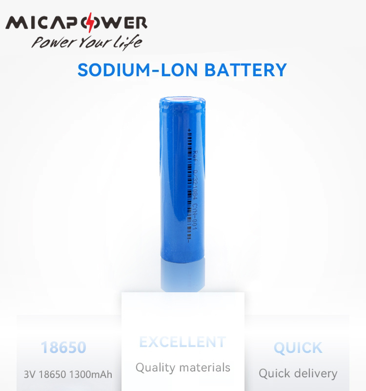 Natrium-Ion Batterij Cel 18650 3.0V 1300mAh Oplaadbare Power Batterij Voor Elektrische Skateboard Elektrische Gereedschappen Flashligh Sodium Ion Battery