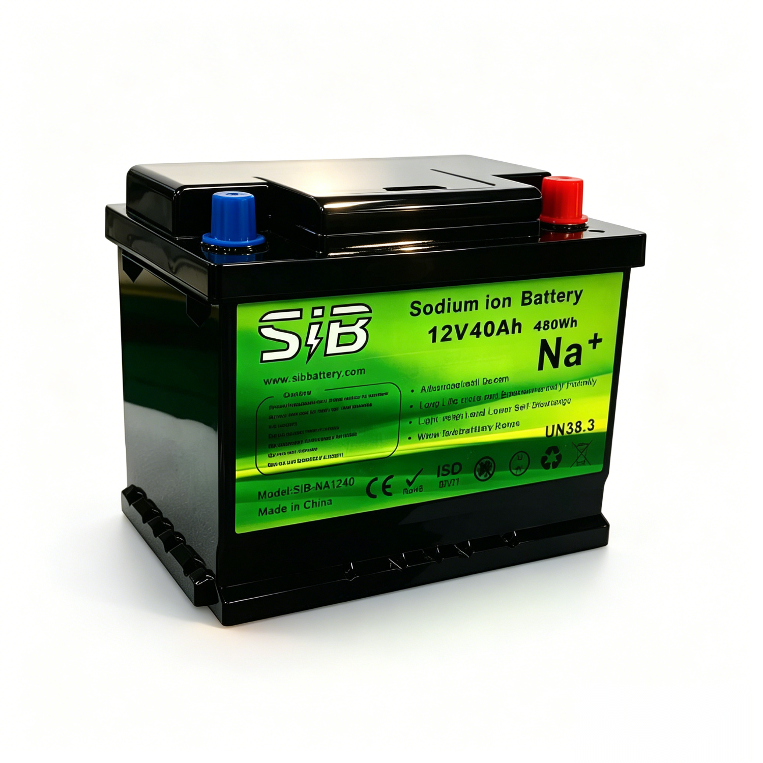 12V Sodium Ion Battery 40Ah Na+ Ion Battery Auto Battery for Car/Boat/Car Audio Starting 