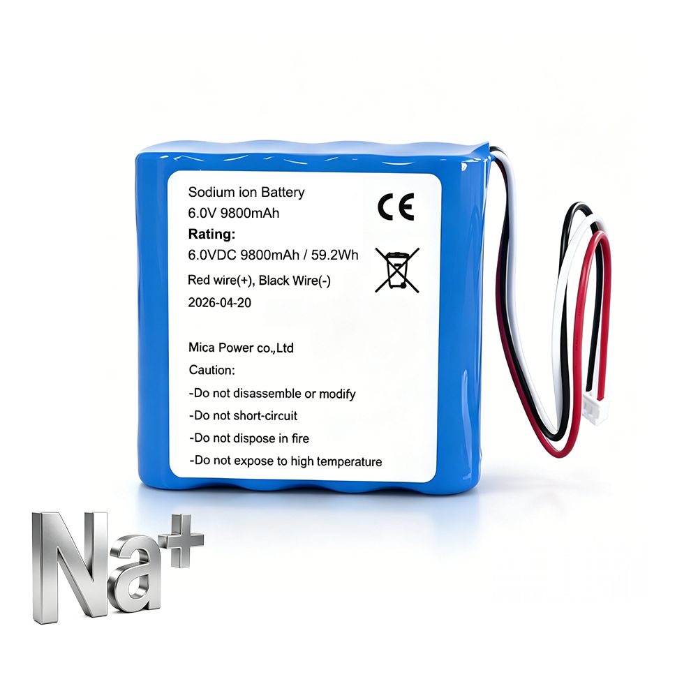 Customized 6V 9800mah Sodium ion Battery Rechargeable Battery 